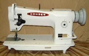 Consew 206RB 5 Compound Walking Foot with Unison Needle Feed Industrial Sewing Machine & Assembled Power Stand, 1725 RPM 110V