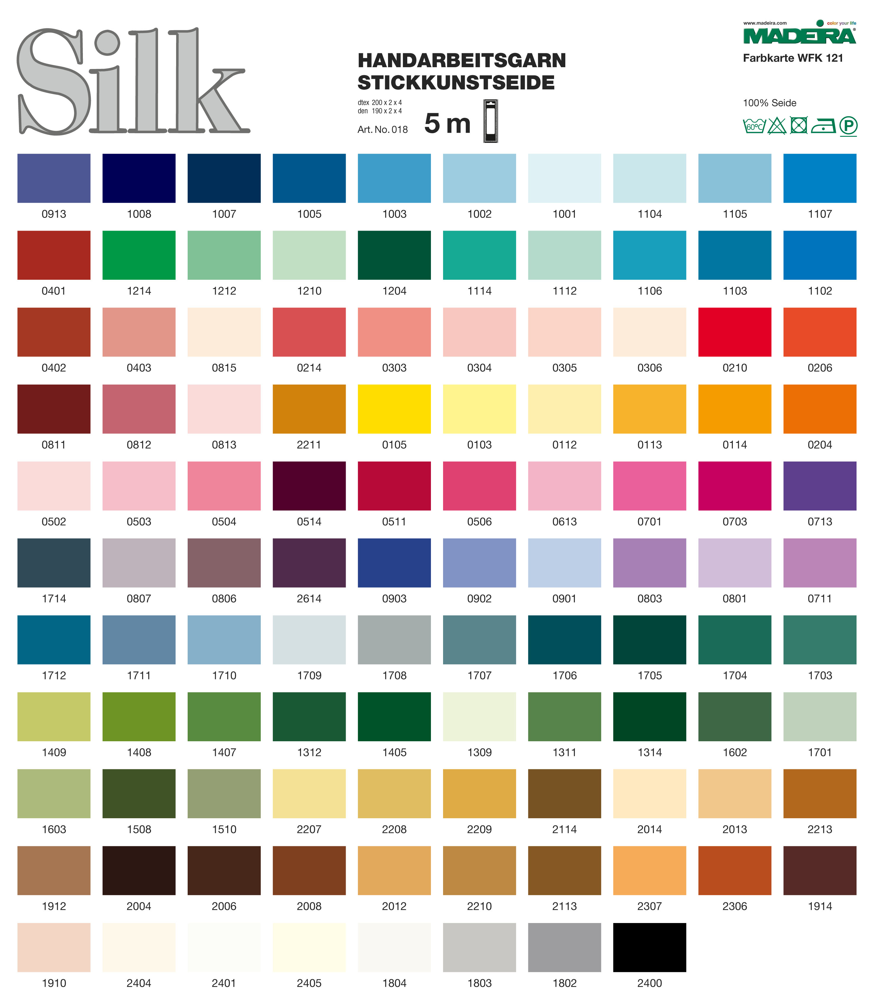 Madeira Silk Floss Color Chart