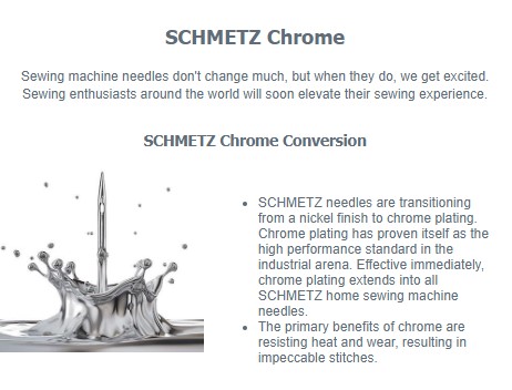 Schmetz 2021 Chrome Announcement