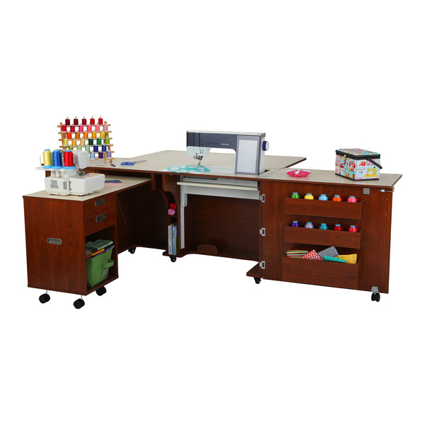 Kangaroo Kabinets K8605 Aussie II Sewing Machine Cabinet Teak, 3 ...