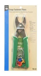 Dritz D16PA Snap Fastener Pliers +5 tools, 1 tool remover, 2 replacement inserts, and an instruction guide