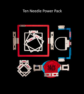 90978: Durkee Ten Needle Power Pack 10in1 EZ Frames Hoops Set 3/16" Aluminum for Brother PR6 PR10 & Babylock