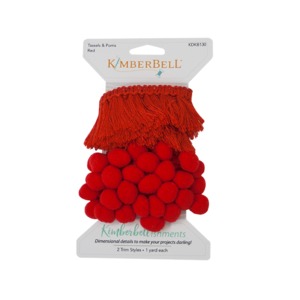 Kimberbell KDKB130 - Kimberbellishment, Tassel and Pom Pom Trim, Red