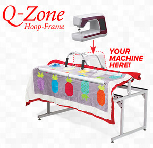 Grace Q Zone Hoop Frame 4.5' Wide, Adj Quilt Depth/Leg Height, Clips & Clamps for Home Sewing Machines, Bonus Sure Stitch Regulator if Compatiblle*