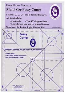 92334: Fussy Cutter Squares MM8297 Quilt Ruler Template 5 Sizes 1,2,3,4,5" Blocks