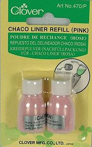 Clover CL470/p, Chaco Liner Chalk Pencil Powder Refills Pink, 2/PK, 3PK/BOX Equals 6 Bottles
