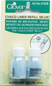 59142: Clover CL470/B Chaco Liner Chalk Pencil Powder Refills Blue, 2/PK, 3PK/BOX Equals 6 Bottles