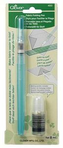 Clover CL4053A Fabric Folding Pen, Draw a line with this pen and your fabric will stay folded without ironing.