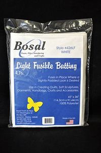 Bosal BOS426LF, Single Side Fusible Quilt Batting 45" x 36" Sheet