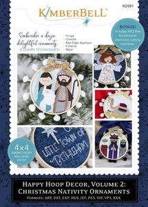 Kimberbell KD581 Happy Hoop Decor Vol 2, 12 Nativity Christmas Ornament Designs
