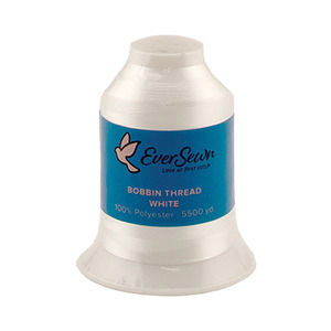 Eversewn ES-BOBWHT  Best Buy Expert Embroidery Machine Bobbin Thread, Economic 5500yd 60wt Spun Poly Cone - White