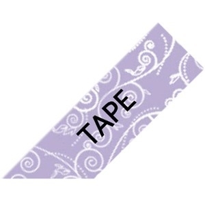 95228: Brother P-Touch Embellish Black on Purple Floral Pattern Tape 12mm (~1/2") x 4m