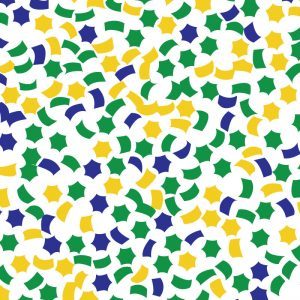 Fabric Finders 2268 Mardi Gras Confetti Fabric: Green, Purple and Gold 60″ wide bolt