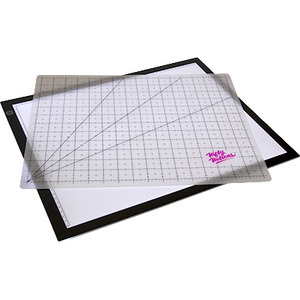 Nifty Notions NN4232, Back Lit Glass Lightpad and Combo Translucent Gridded Poly Cutting Mat 11 in x 17 in
