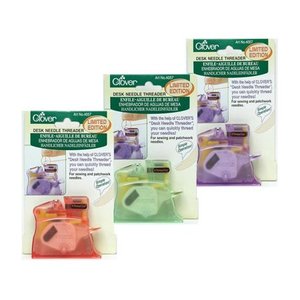 Clover CL407_Pastel Color Desk Needle Threader, Choose  Purple Green or Pink