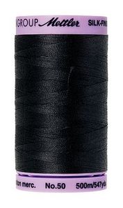 Mettler 9104-4000, Silk Finish Cotton Thread 50wt 500m, 5 Spools of Black