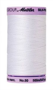 95714: Mettler 9104-2000 Silk Finish Cotton Thread 50wt 500m x 5 Spools of White