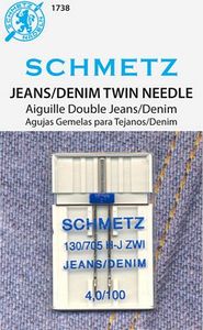 Schmetz s-1738 DOUBLE/ twin DENIM NEEDLE 4.0/100