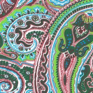 Fabric Finders 1475 Green Paisley Fabric by the yard