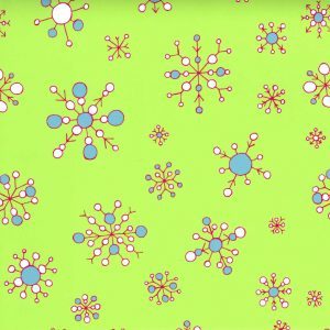Fabric Finders 1866 Snowflake on Lime by the yard