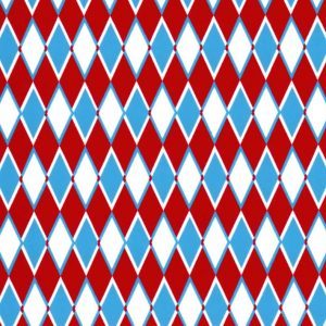 Fabric Finders 1853 Diamond Print Fabric – Turquoise and Red by the yard