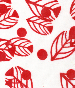Fabric Finders CD35 Floral Corduroy Fabric Red/White by the yard