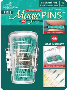 Taylor Seville Originals MAGPFINE50, Magic Straight Pins for Patchwork, Fine 1-7/16in Long 50 pins