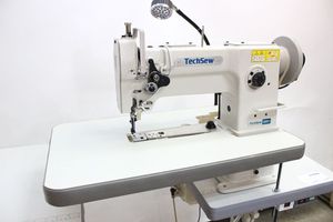 96274: Techsew 2600 PRO Narrow Cylinder Leather Industrial Sewing Machine, Large bobbin compound feed with Stand and Motor
