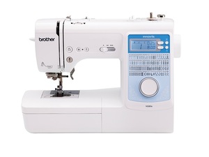Brother NS80E 80 Stitch Computer School Machine, Start/Stop, Needle Up, 2Fonts, 8x1Step Buttonholes, 55Alphabet/Characters, 35Memory, SoftCover, 7Feet