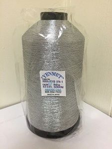 Yenmet Y5-SN1, Metallic 5000m 5500YD Aluminum Silver Cone Spool of Specialty Thread