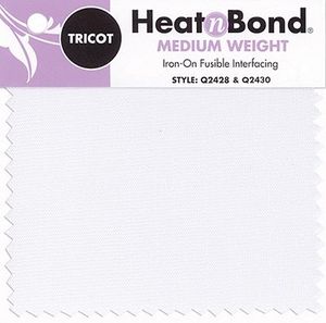 Therm O Web Q2428, HeatnBond Tricot Medium Weight White Iron On Fusible Interfacing 20"x25yd BOLT
