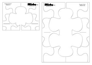 96892: DM Quilting DT-DMQPZ 2½" x 3½" and 3½" x 5" Puzzle Quilting Template 2-Piece Set