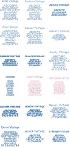 DIME Inspirations Font Collection V5-Vintage Fonts for Embroidery - Digital Delivery