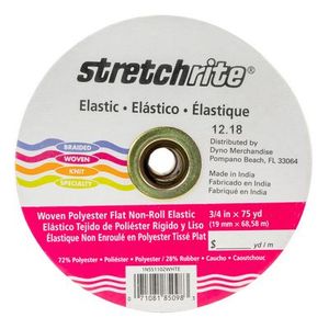 StretchRite SS1102 Flat Woven Non-Roll Elastic 3/4in x 75yd White