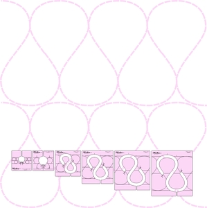 6pc Quilters Ribbon Candy Template Set by Donna McCauley—Includes 1" - 6" stitched designs