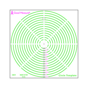 Good Measure, GMCR, Circle, Ruler, Quilting, Template, Good Measure GMCR Circle Template Ruler for circles from 1" to 7½"