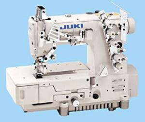 8160: Juki MF-7523-U11 3 Needle 4 Thread Top Bottom CoverHem Stitch Machine/Stand