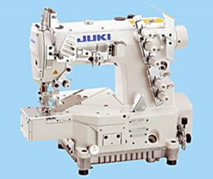 Juki MF-7923 U11 B64 UT57 Air Foot Lift Cylinder Bed Top Bottom 3Needle Coverstitch Machine, Under Trimmer, Legs with casters, Servo Motor, Table Top