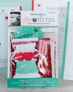 Love Notes, Kimberbell, Love Notes by Kimberbell, Fabric Kit, Quilting, Kit, Backing Kit, backing, Embellishment, Embellishment kit, Vinyl, leather, applique glitter, embroidery