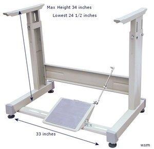 Yamata L aka T Legs Stand Assembly Only WITH Wheels, WITHOUT Table Top, Drawer or Motor, Knocked Down Unassembled for Industrial Sewing Machines Tops