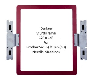 Multi Position Sturdi Frame, SFMPH 12" x 14", Brother SASTURDY12, X14" DURKEE Split Design Hoop Frame for Six & Ten Needle PR650 PR655 PR670 PR1000 PR1050 PR1050X requires PEDesign 11 Software