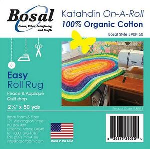 Bosal BOS390K-50, Katahdin On A Roll, 100% Natural Cotton 2.25in x 50yds, 3oz triple-carded, needlepunched, for Jelly Roll Rugs