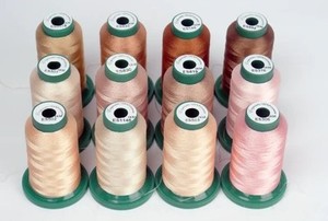 DIME, FTT001, Skin Tone, Thread, Assortment, Thread Kit, Designs in Machine Embroidery, DIME FTT001 Skin Tone Thread Set Assortment, 12-Spools x 1100 Yards of 40wt Poly for Photo Stitch Embroidery