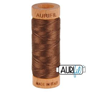 Aurifil, Cotton Mako Thread, 80wt, 280m, 1080-1285, MEDIUM BARK