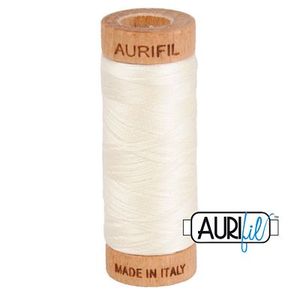 Aurifil, Cotton Mako Thread, 80wt, 280m, 1080-2026, CHALK