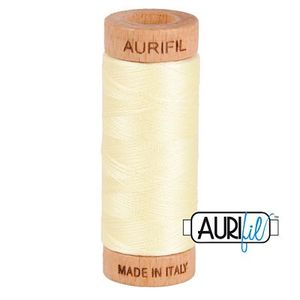 Aurifil 1080-2110 Cotton Mako Thread, 80wt 280m LIGHT LEMON