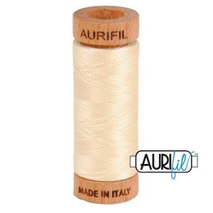 Aurifil 1080-2123 Cotton Mako Thread, 80wt 280m BUTTER