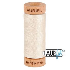 Aurifil 1080-2309 Cotton Mako Thread, 80wt 280m SILVER WHITE