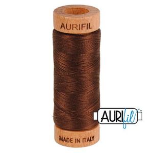Aurifil, Cotton Mako Thread, 80wt, 280m, 1080-2360, CHOCOLATE