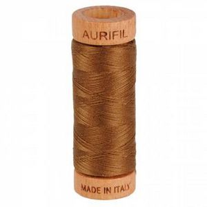 Aurifil, Cotton Mako Thread, 80wt, 280m, 1080-2372, DARK ANTIQUE GOLD